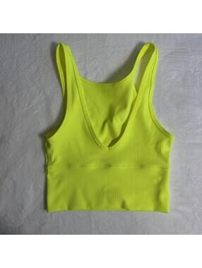 Lululemon Power Pivot Ribbed Tank Top in Highlight Yellow Size 4